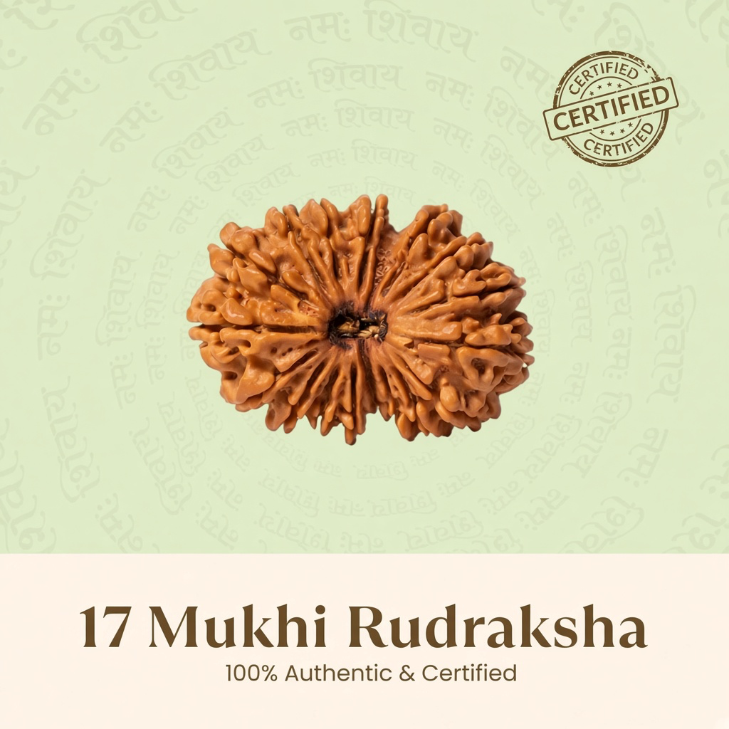 Rameshwaram Siddh Nepal Origin 17 Mukhi Rudraksha 17mm to 22mm | VastuKosha by Acharya Anuj