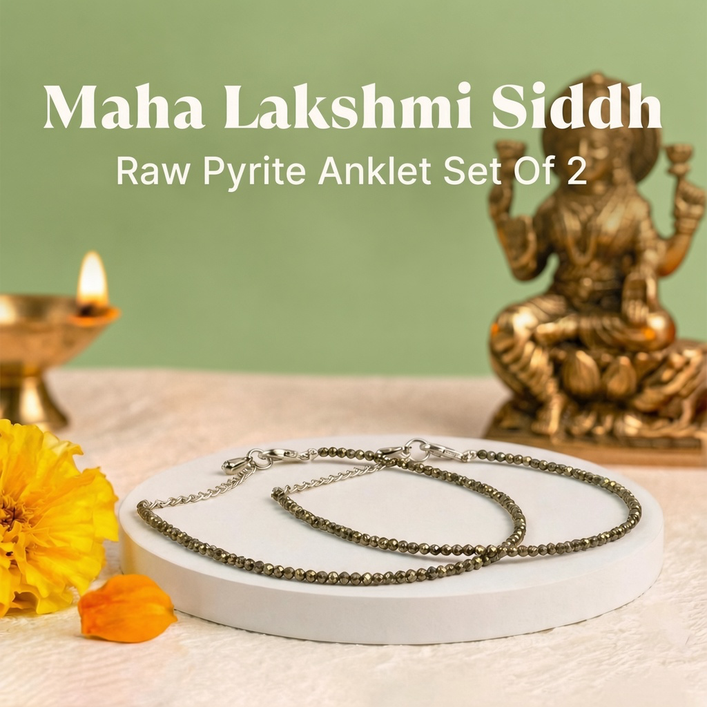 Maha Ashtlakshmi Siddh Raw Pyrite Anklet Set Of 2  | VastuKosha by Acharya Anuj