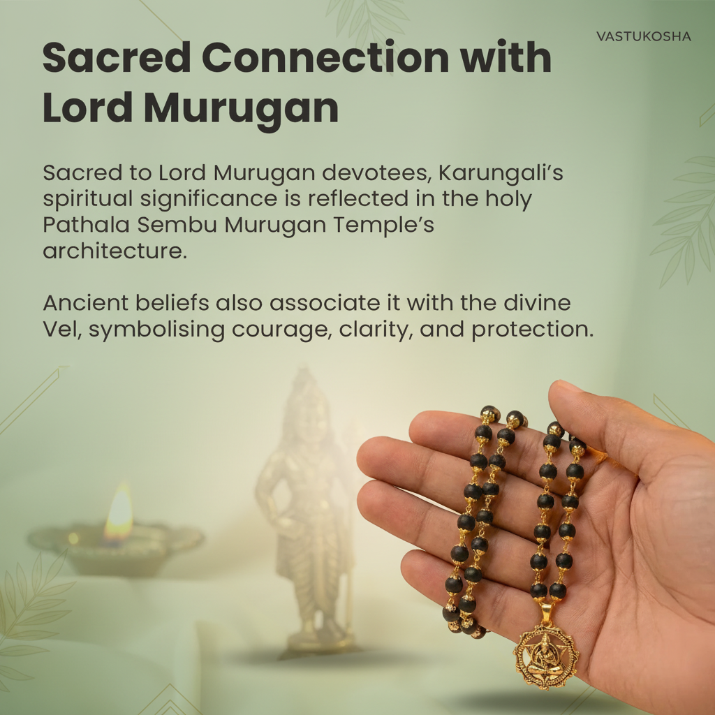 Siddh Gold-Plated Karungali Mala with Hanuman Kavach Pendant  | VastuKosha by Acharya Anuj
