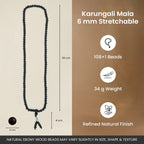 Rameshwaram Siddh Karthik Karungali Malai 6mm Stretchable - 108+1 Beads (Original Ebony Wood) | VastuKosha by Acharya Anuj