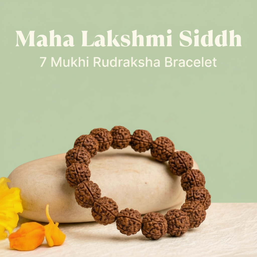 Maha Ashtlakshmi Siddh 7 Mukhi Rudraksha Bracelet| Vastukosha by Acharya Anuj