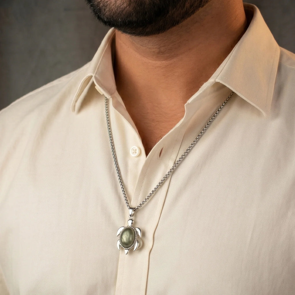 Pyrite Tortoise Pendant | VastuKosha by Acharya Anuj
