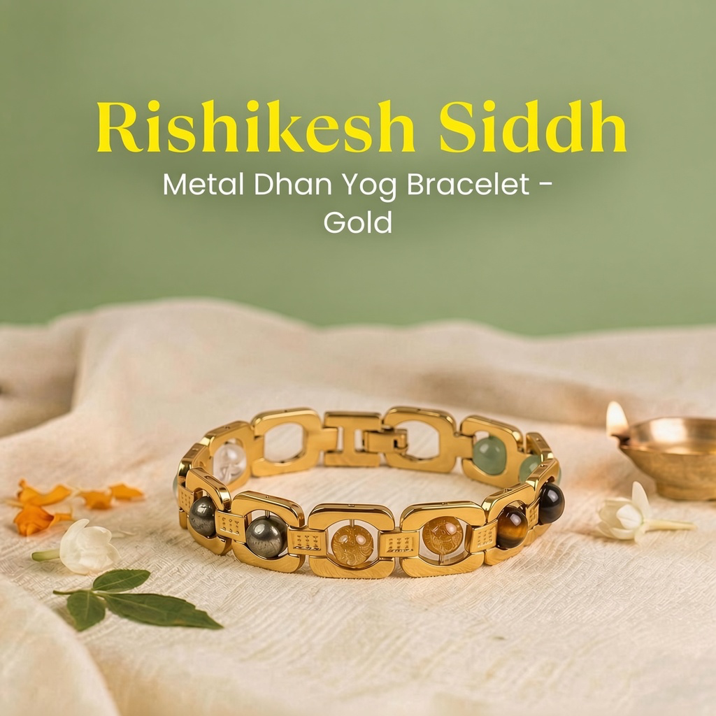 Rishikesh  Siddh Metal Dhan Yog Bracelet - Gold | VastuKosha by Acharya Anuj