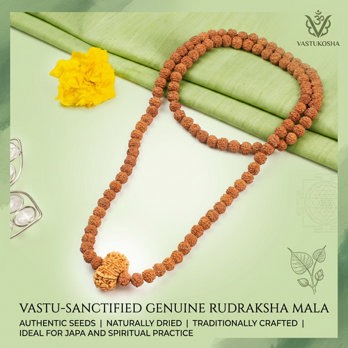 14 Mukhi Rudraksha Bead in 5 Mukhi Rudraksha Mala | VastuKosha by Acharya Anuj