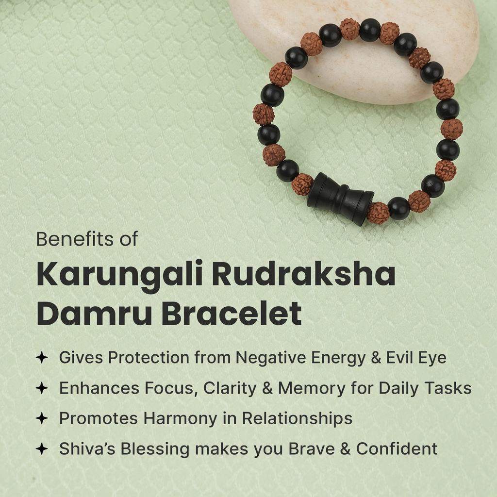 Rameshwaram Siddh Karthik Karungali Malai  Damru Bracelet | VastuKosha by Acharya Anuj