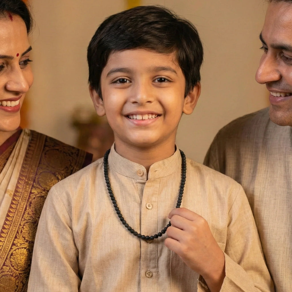 Rameshwaram Siddh Karthik Karungali Malai 6mm for Kids (108+1 Beads) Original Ebony Wood | Vastukosha by Acharya Anuj