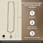 Shiv Raksha Karungali Mala with Trishul Nandi Pendant  | VastuKosha by Acharya Anuj