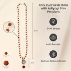 Shiv Rudraksha Mala with Adiyogi Shiv Pendant | VastuKosha by Acharya Anuj
