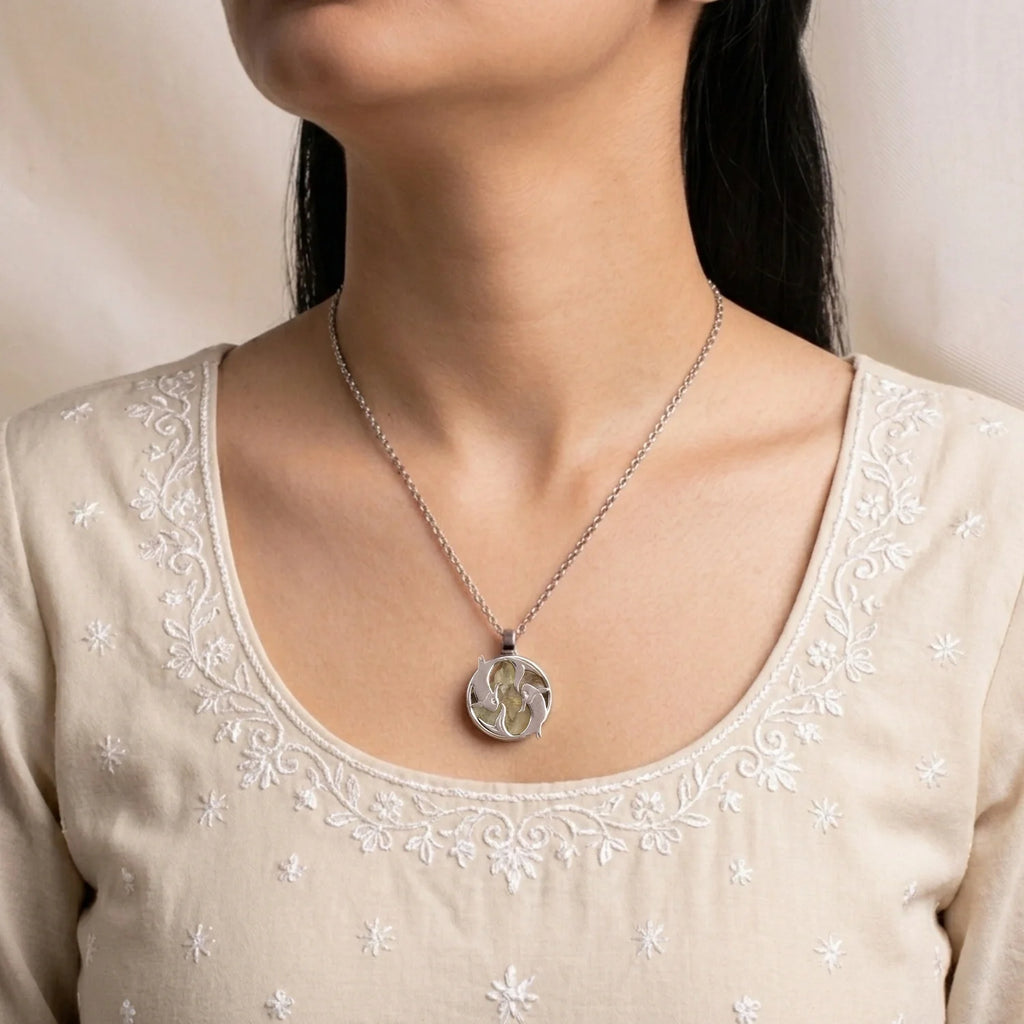 Unisex Pisces Pendant (‡§Æ‡•Ä‡§® ‡§∞‡§æ‡§∂‡§ø) with Citrine | VastuKosha by Acharya Anuj