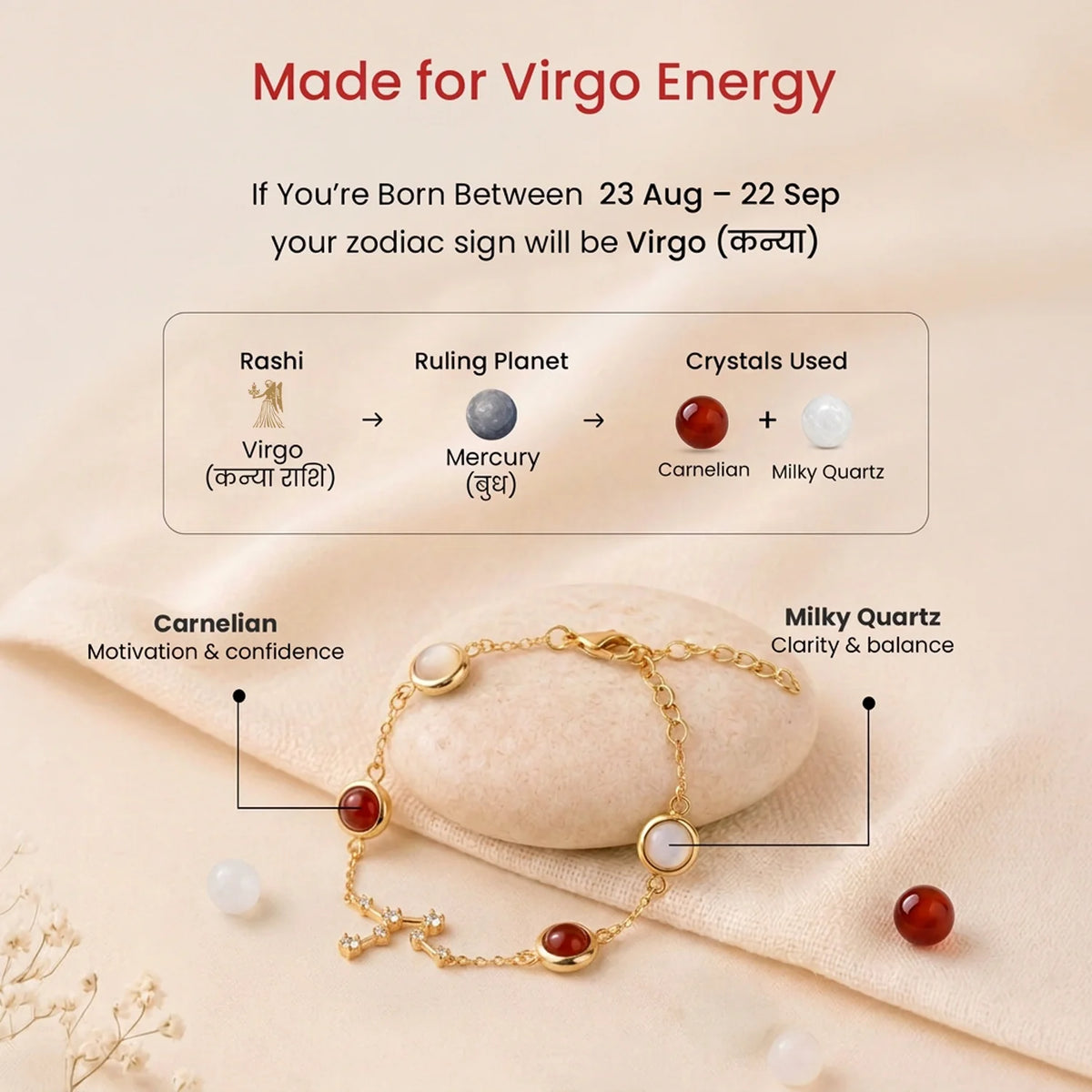 Virgo (‡§ï‡§®‡•ç‡§Ø‡§æ ‡§∞‡§æ‡§∂‡§ø) Zodiac Constellation Bracelet for Women | VastuKosha by Acharya Anuj