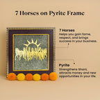 7 Horses Raw Pyrite Frame with Vyapar Vriddhi Frame Combo | VastuKosha by Acharya Anuj