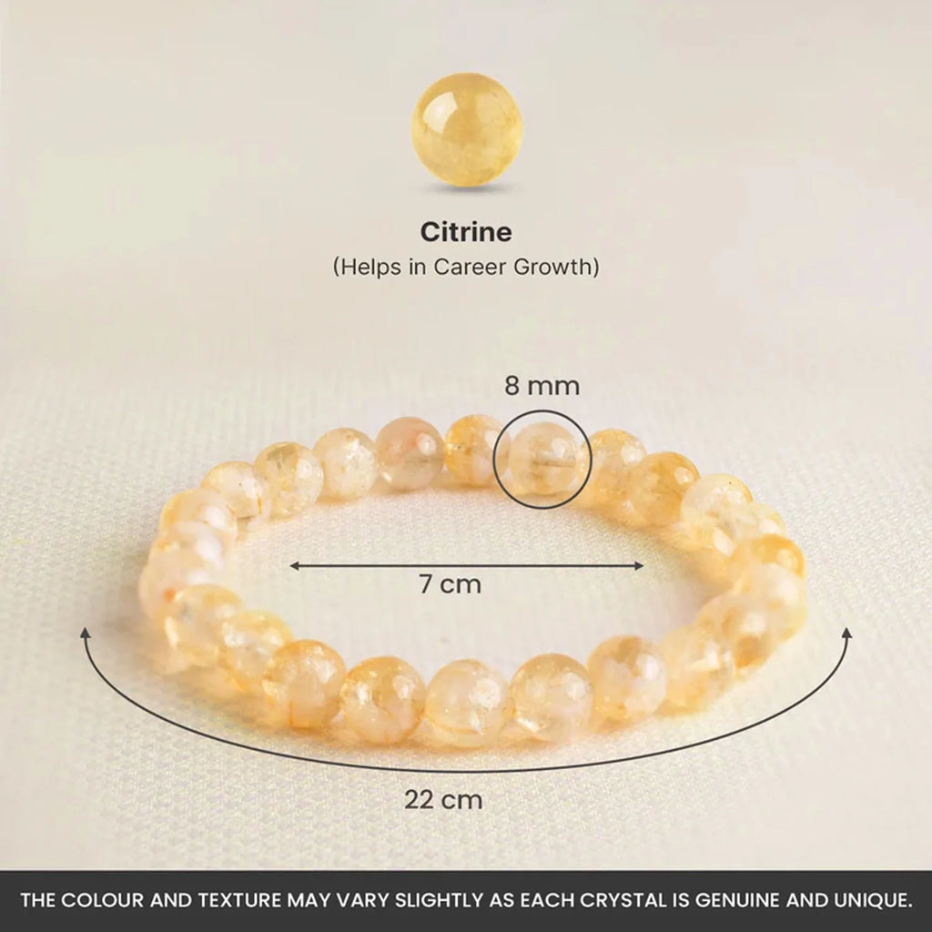 Citrine Bracelet with FREE Raw Selenite Plate | VastuKosha by Acharya Anuj