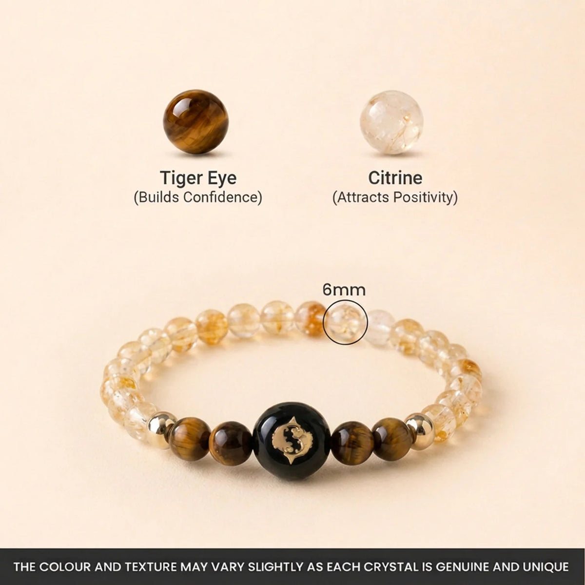 Pisces (‡§Æ‡•Ä‡§® ‡§∞‡§æ‡§∂‡§ø) Zodiac Citrine & Tiger Eye Bracelet for Women  | VastuKosha by Acharya Anuj