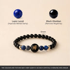 Sagittarius (‡§ß‡§®‡•Å ‡§∞‡§æ‡§∂‡§ø) Zodiac Black Obsidian & Lapis Lazuli Bracelet for Women  | VastuKosha by Acharya Anuj