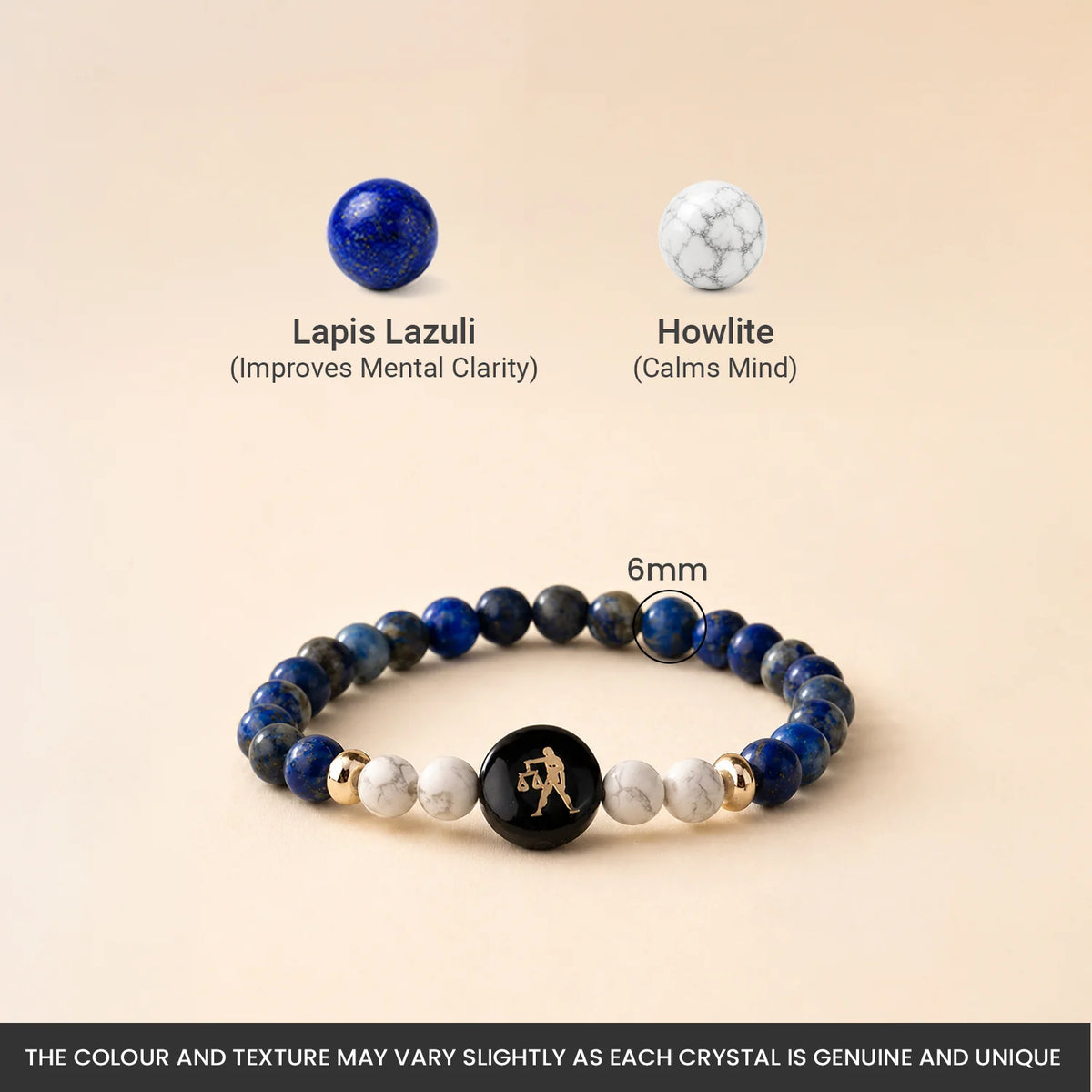 Libra (‡§§‡•Å‡§≤‡§æ ‡§∞‡§æ‡§∂‡§ø) Zodiac Lapis Lazuli & Howlite Bracelet for Women  | VastuKosha by Acharya Anuj