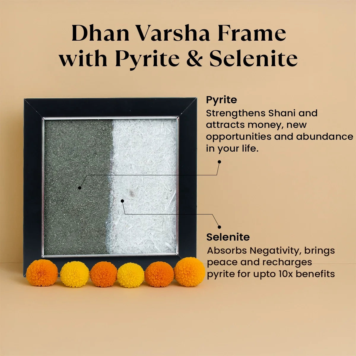 Dhan Varsha Frame with Pyrite & Selenite | VastuKosha by Acharya Anuj