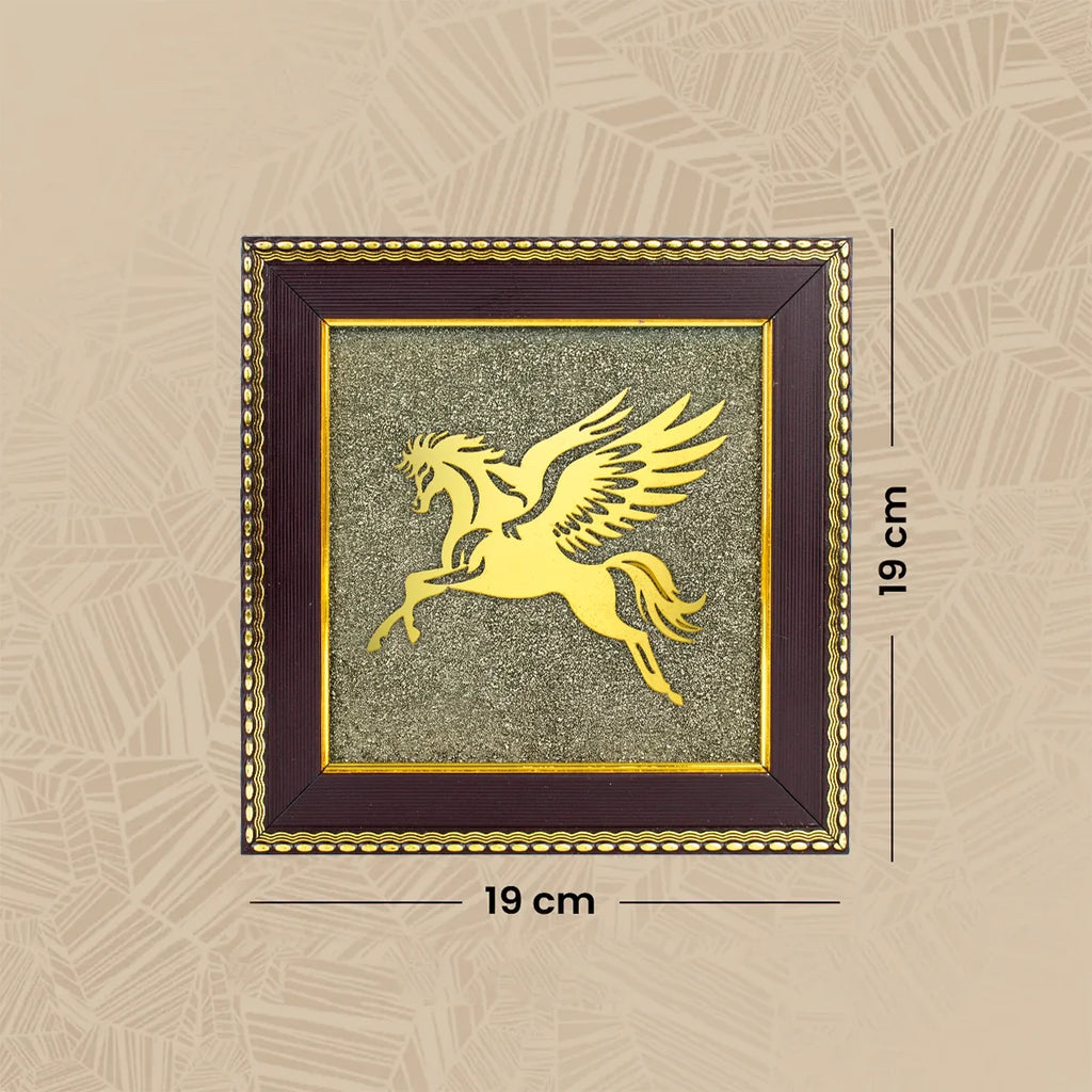 Flying Horse on Raw Pyrite Frame | VastuKosha by Acharya Anuj