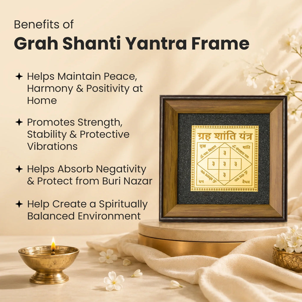 Grah Shanti Yantra with Black Tourmaline Frame | VastuKosha by Acharya Anuj