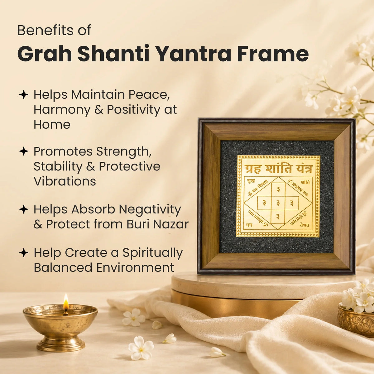 Grah Shanti Yantra with Black Tourmaline Frame | VastuKosha by Acharya Anuj