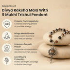 Divya Raksha Mala With 5 Mukhi Trishul Pendant | VastuKosha by Acharya Anuj