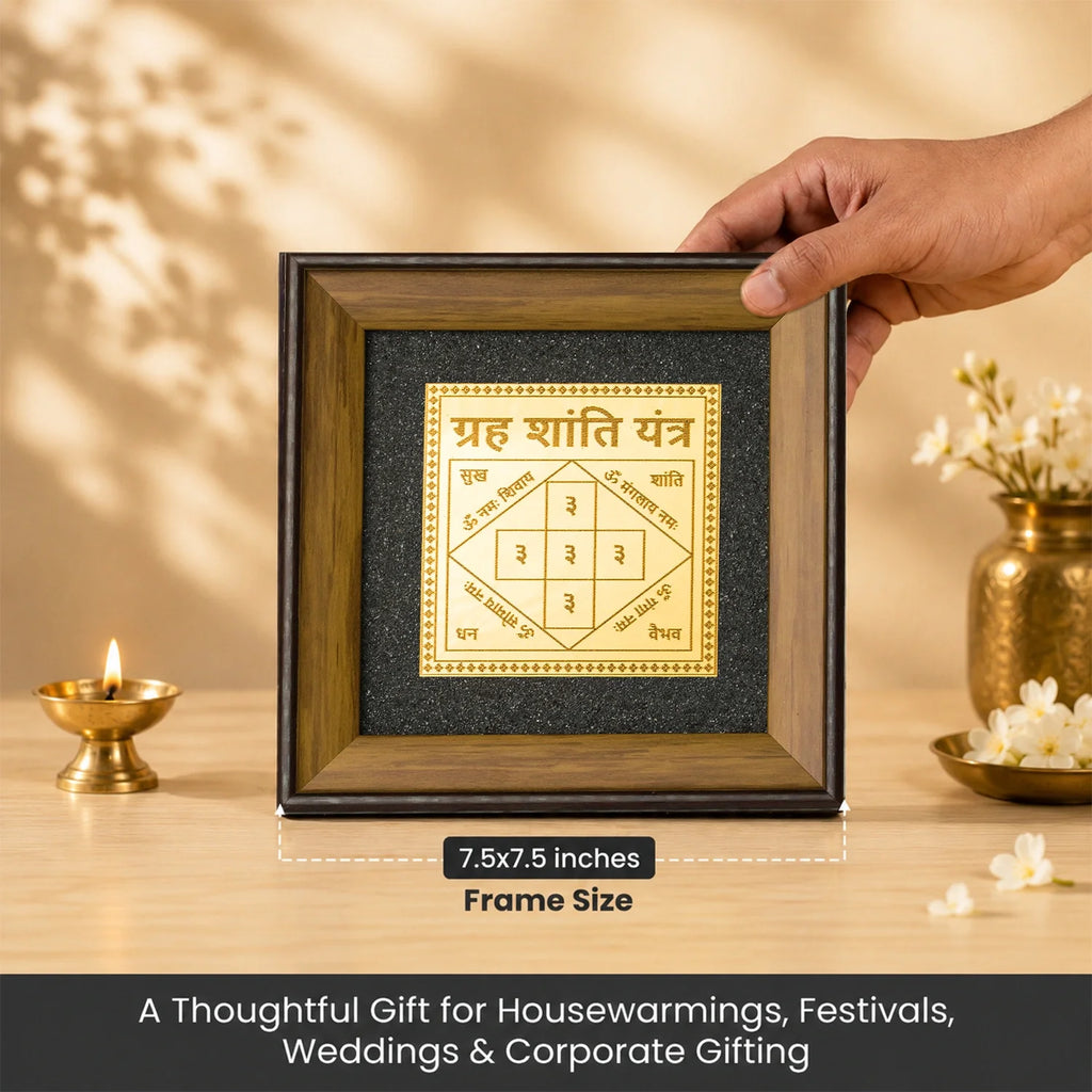 Grah Shanti Yantra with Black Tourmaline Frame | VastuKosha by Acharya Anuj