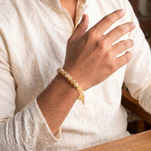 Citrine Bracelet with FREE Raw Selenite Plate | VastuKosha by Acharya Anuj