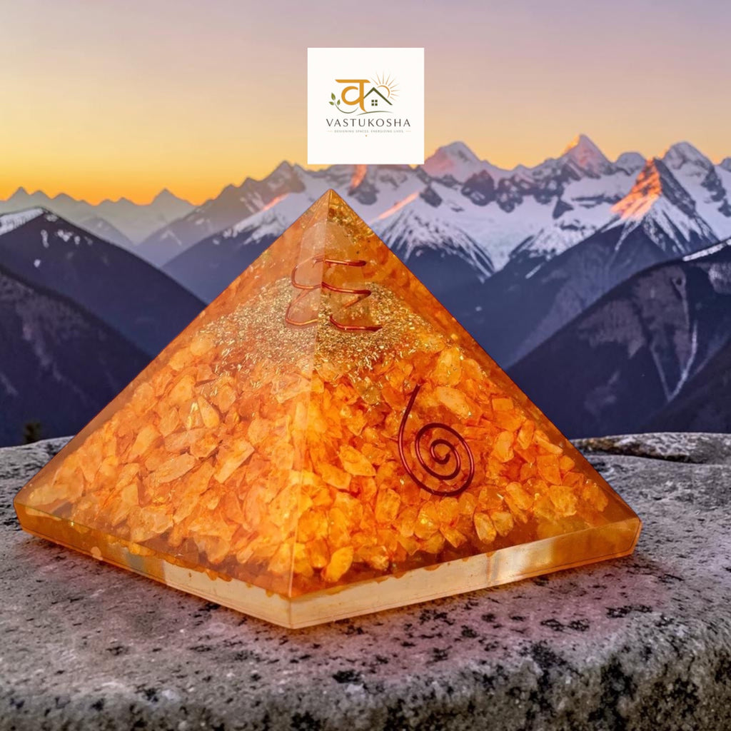 Vyapar Vridhi Pyramid - Made from Citrine Crystals | VastuKosha by Acharya Anuj