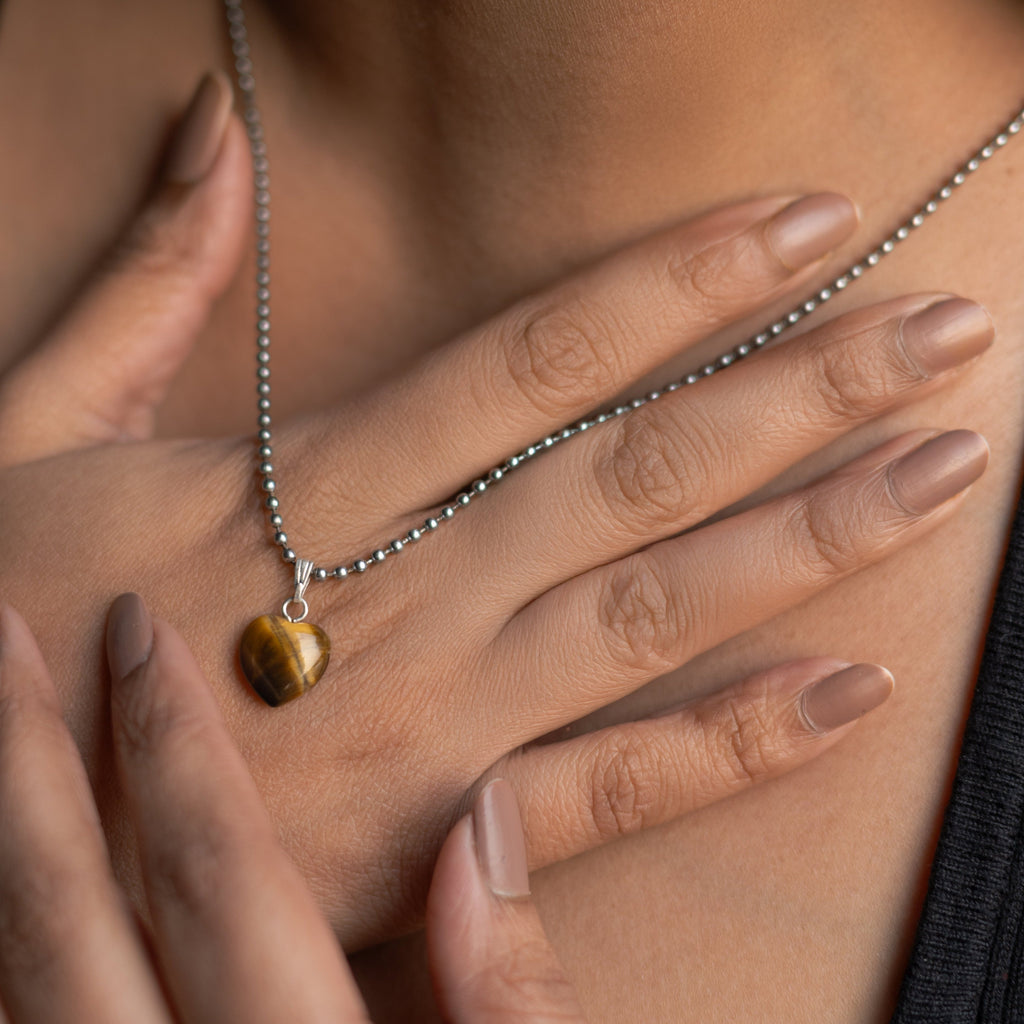 Tiger Eye Heart Pendant | VastuKosha by Acharya Anuj