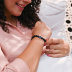 Black Obsidian Evil Eye Bracelet with FREE Raw Selenite Plate | VastuKosha by Acharya Anuj