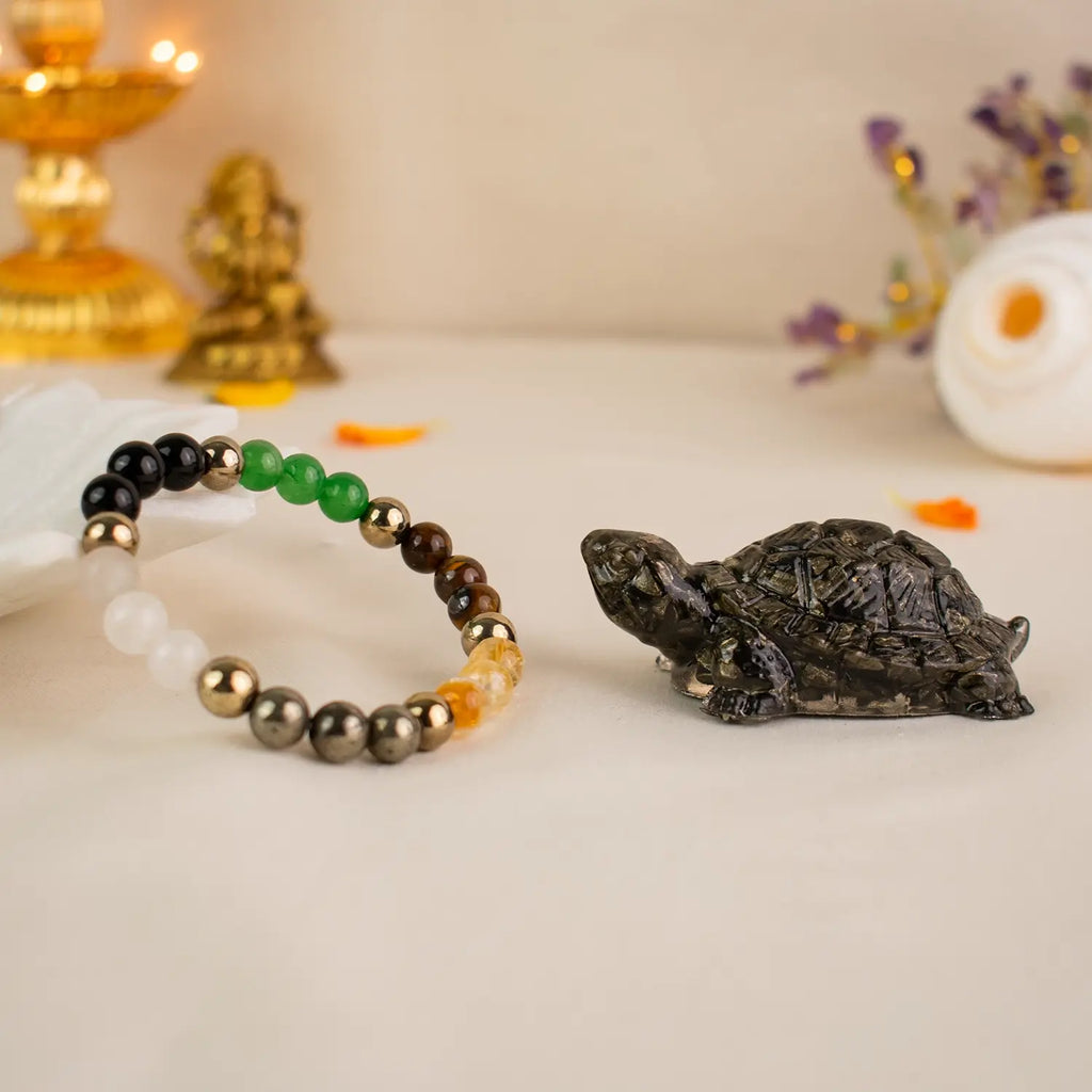 Dhan Lakshmi Bracelet with Vastu Pyrite Tortoise (Kachhua)  | VastuKosha by Acharya Anuj