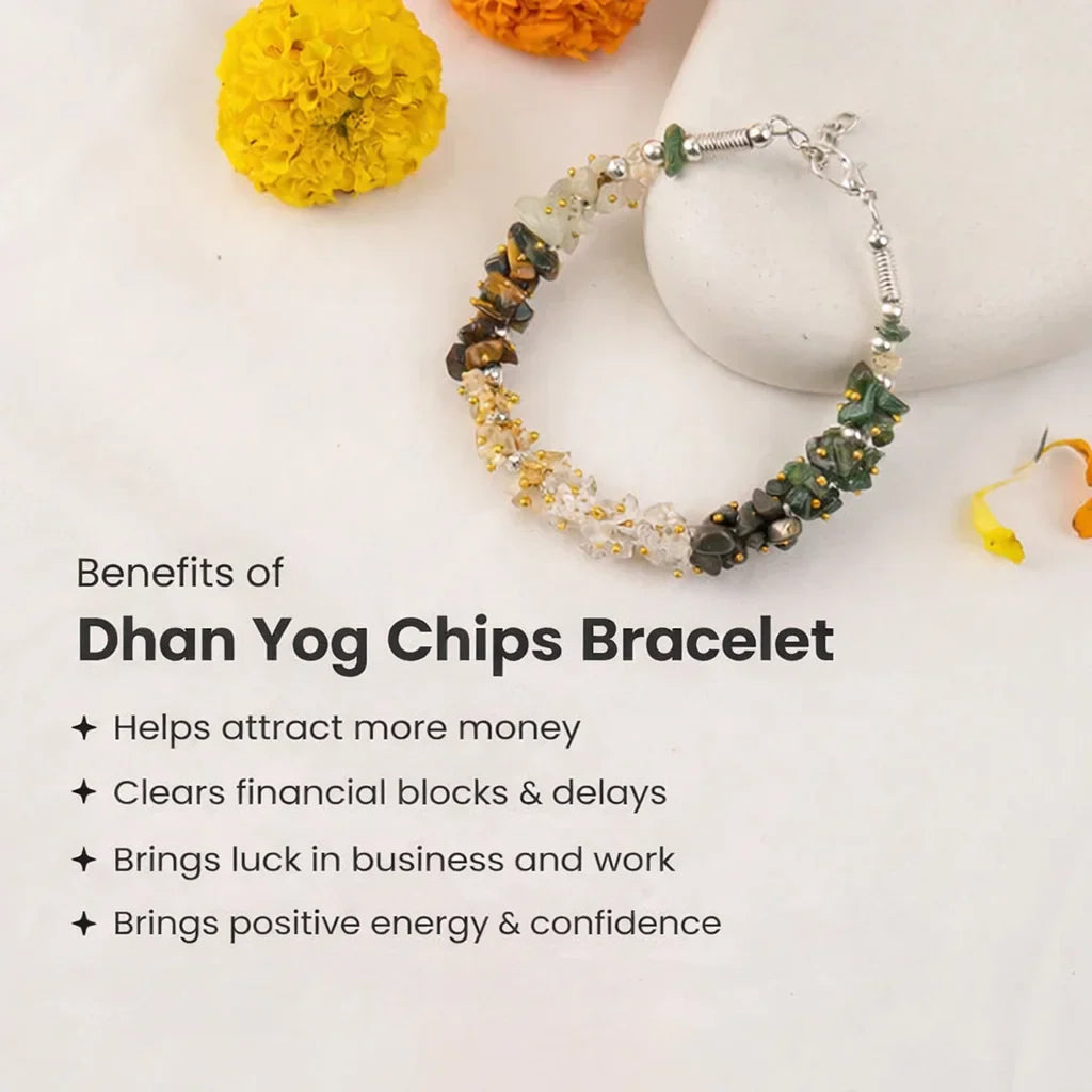 Dhan Yog Chips Bracelet With Free Raw Selenite Plate | VastuKosha by Acharya Anuj