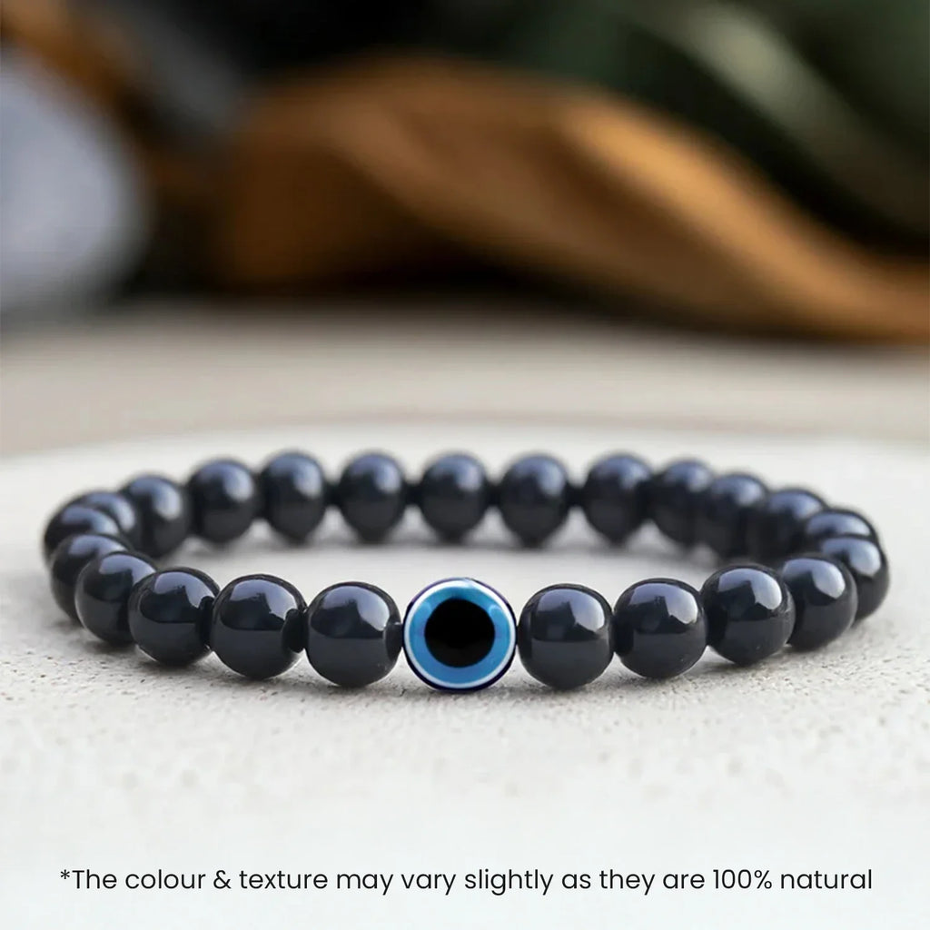 Evil Eye Bracelet with Black Obsidian  | VastuKosha by Acharya Anuj
