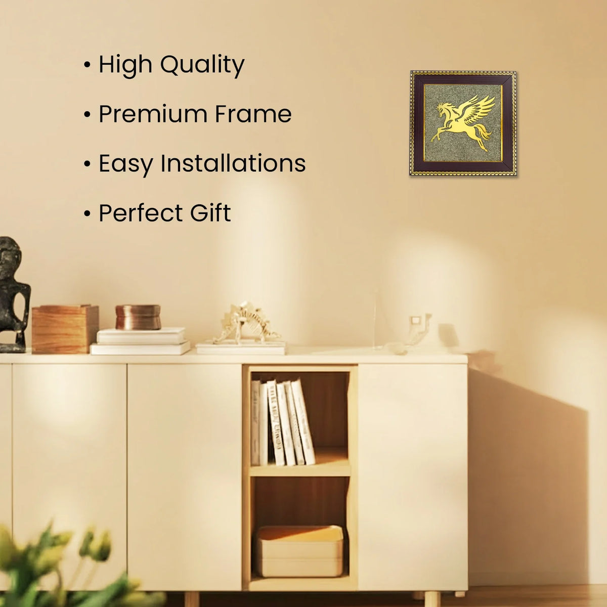 Flying Horse on Raw Pyrite Frame | VastuKosha by Acharya Anuj