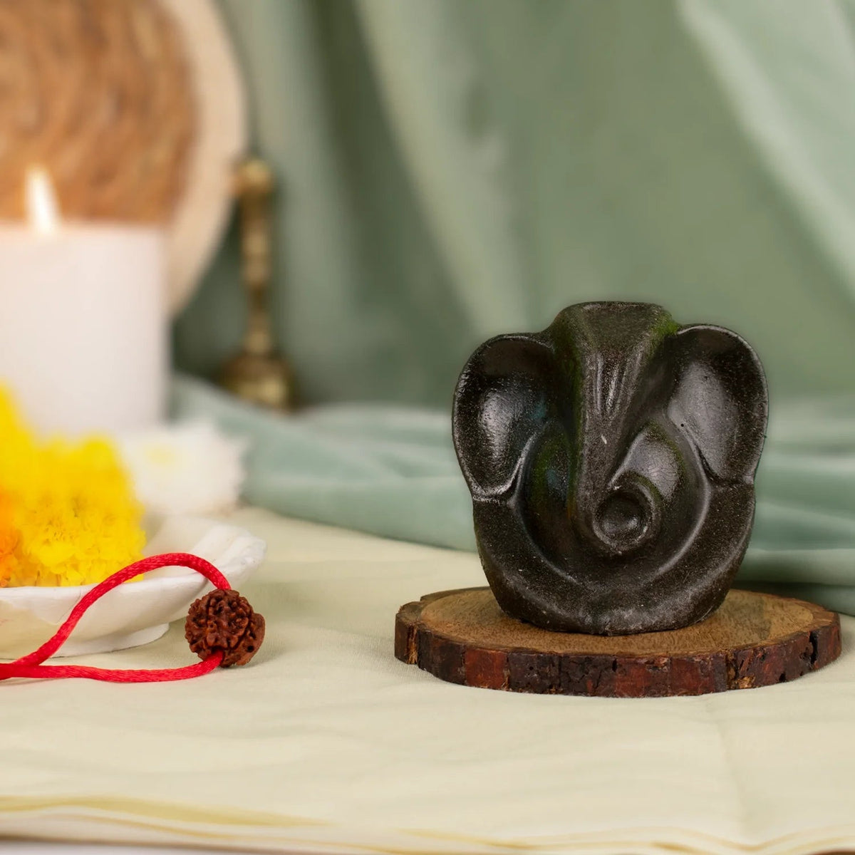 Pyrite Ganesh Ji Murti with Ganesh Mukhi Rudraksha| Vastukosha by Acharya Anuj