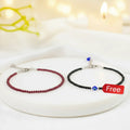 Garnet Anklet with FREE Black Tourmaline Anklet with Evil Eye Charm | VastuKosha by Acharya Anuj