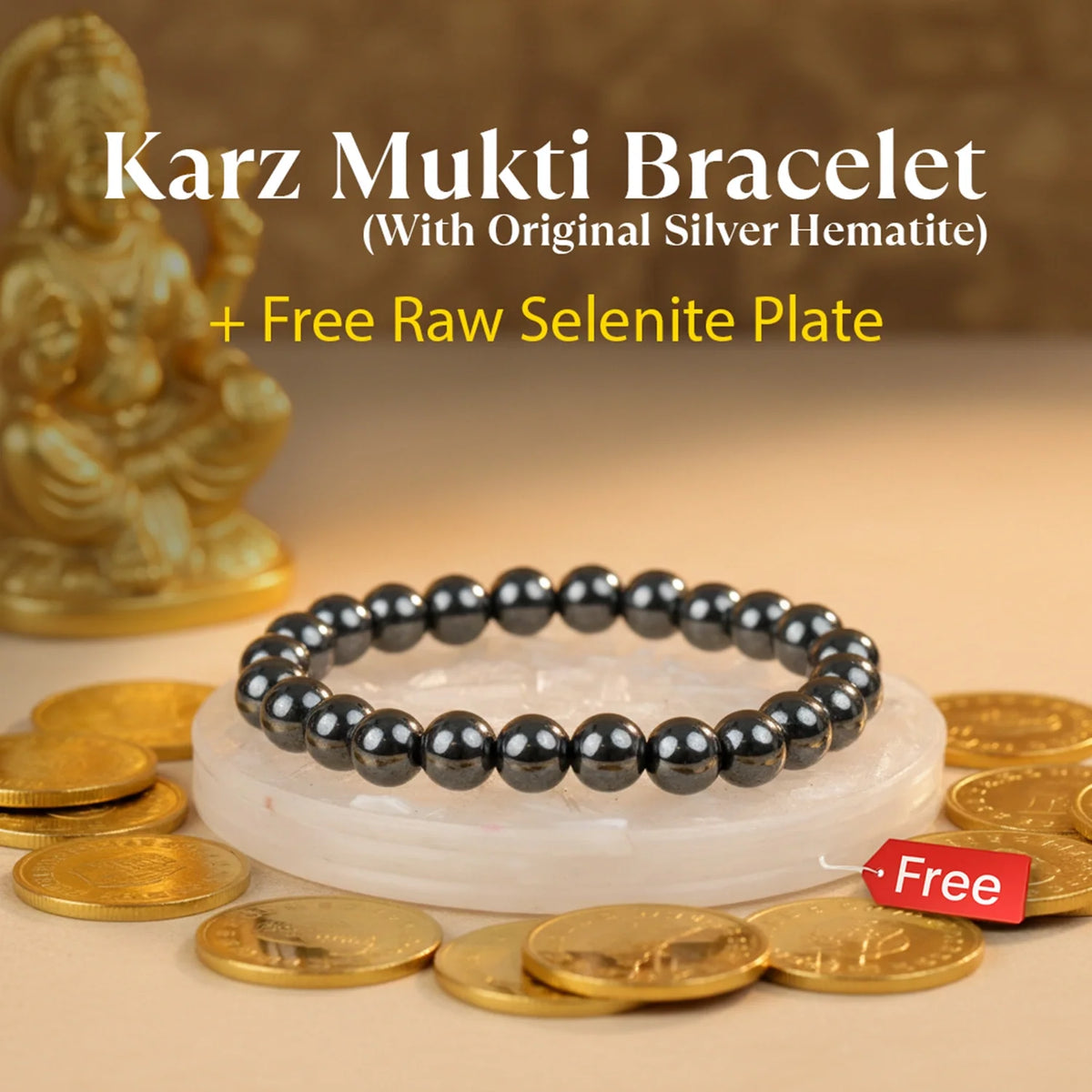 Rameshwaram Siddh Rinn Mukti Bracelet with FREE Raw Selenite Plate| VastuKosha by Acharya Anuj