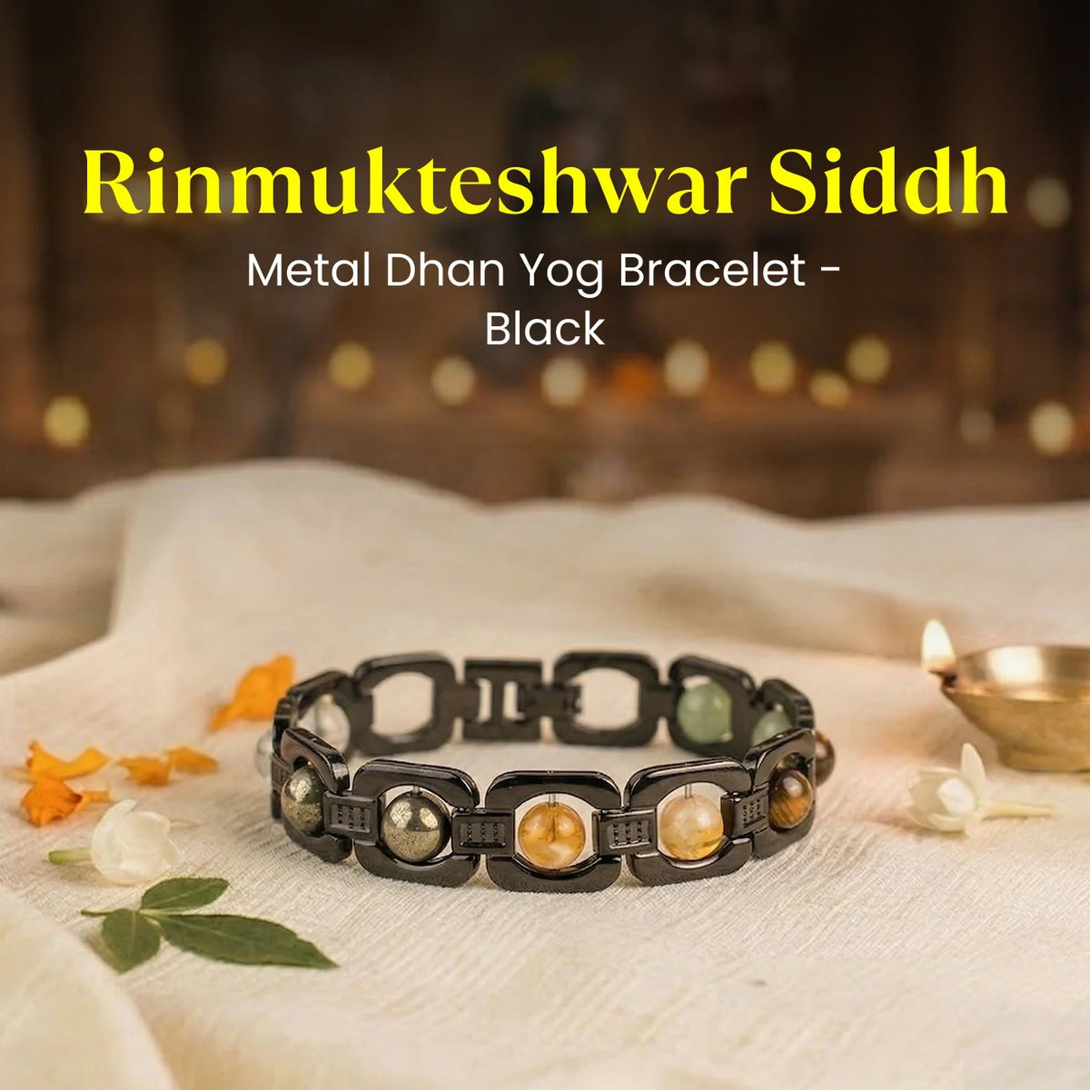 Rishikesh  Siddh Metal Dhan Yog Bracelet - Black | VastuKosha by Acharya Anuj