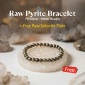 Raw Pyrite Bracelet (Women - 6mm¬†Beads) with FREE Raw Selenite Plate | VastuKosha by Acharya Anuj