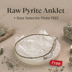 Raw Pyrite Anklet with Free Raw Selenite Plate | VastuKosha by Acharya Anuj