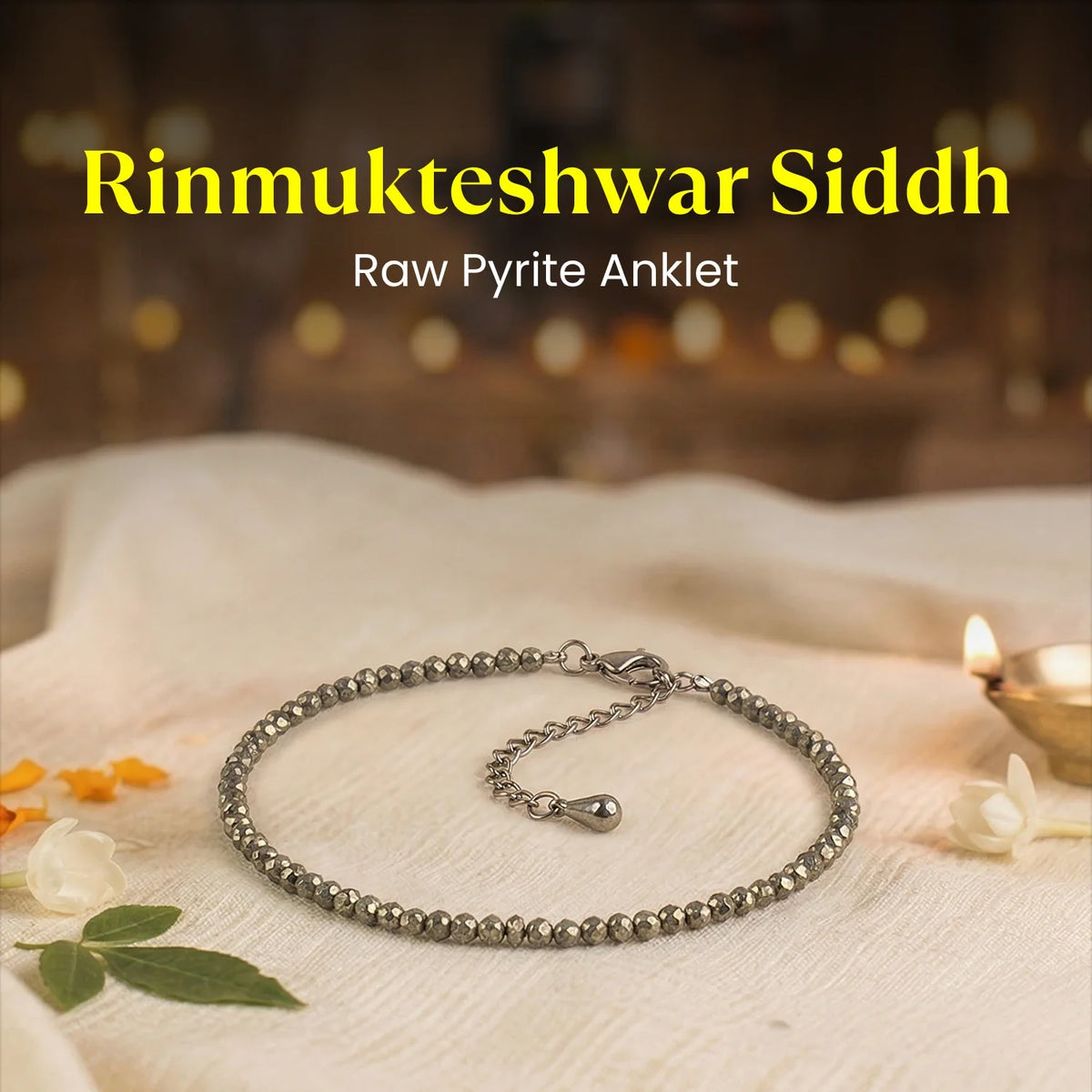 Rishikesh Siddh Raw Pyrite Anklet | VastuKosha by Acharya Anuj