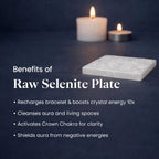 Black Obsidian Pyramid with Free Raw Square Selenite Plate | VastuKosha by Acharya Anuj