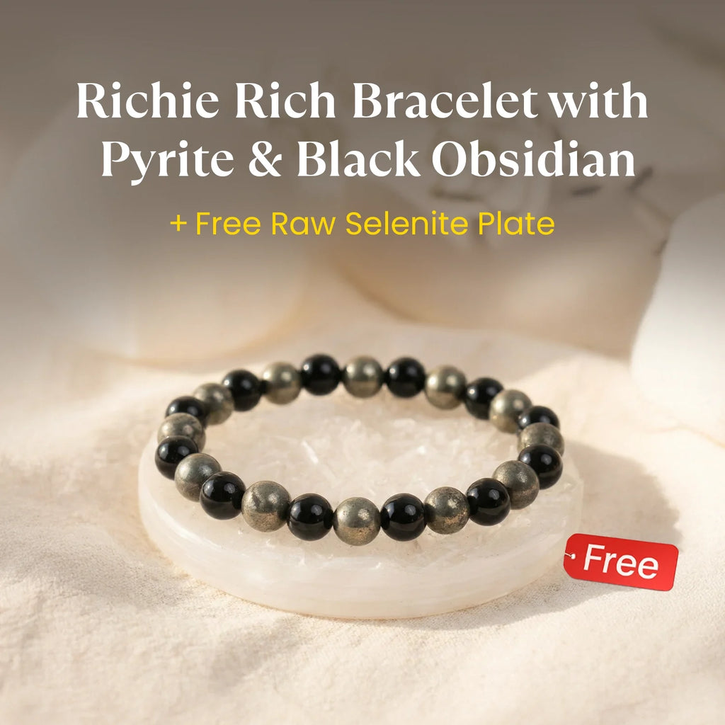 Richie Rich Bracelet with FREE Raw Selenite Plate | VastuKosha by Acharya Anuj