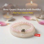 Rose Quartz Bracelet with FREE Raw Selenite Plate | VastuKosha by Acharya Anuj