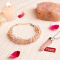 Rose Quartz Chips Bracelet with FREE Rose Quartz Pencil Pendant| Vastukosha by Acharya Anuj
