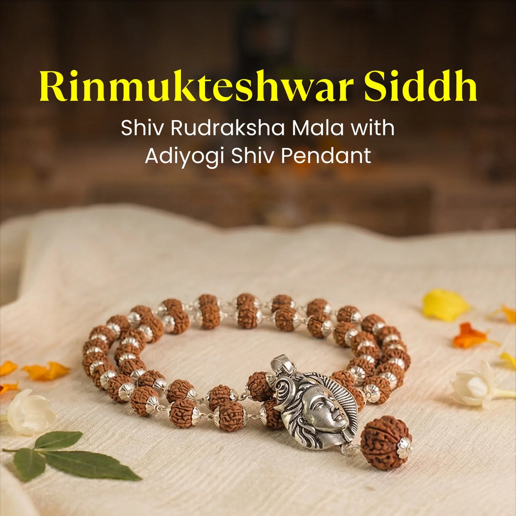 Rishikesh Siddh Shiv Rudraksha Mala with Adiyogi Shiv Pendant | VastuKosha by Acharya Anuj