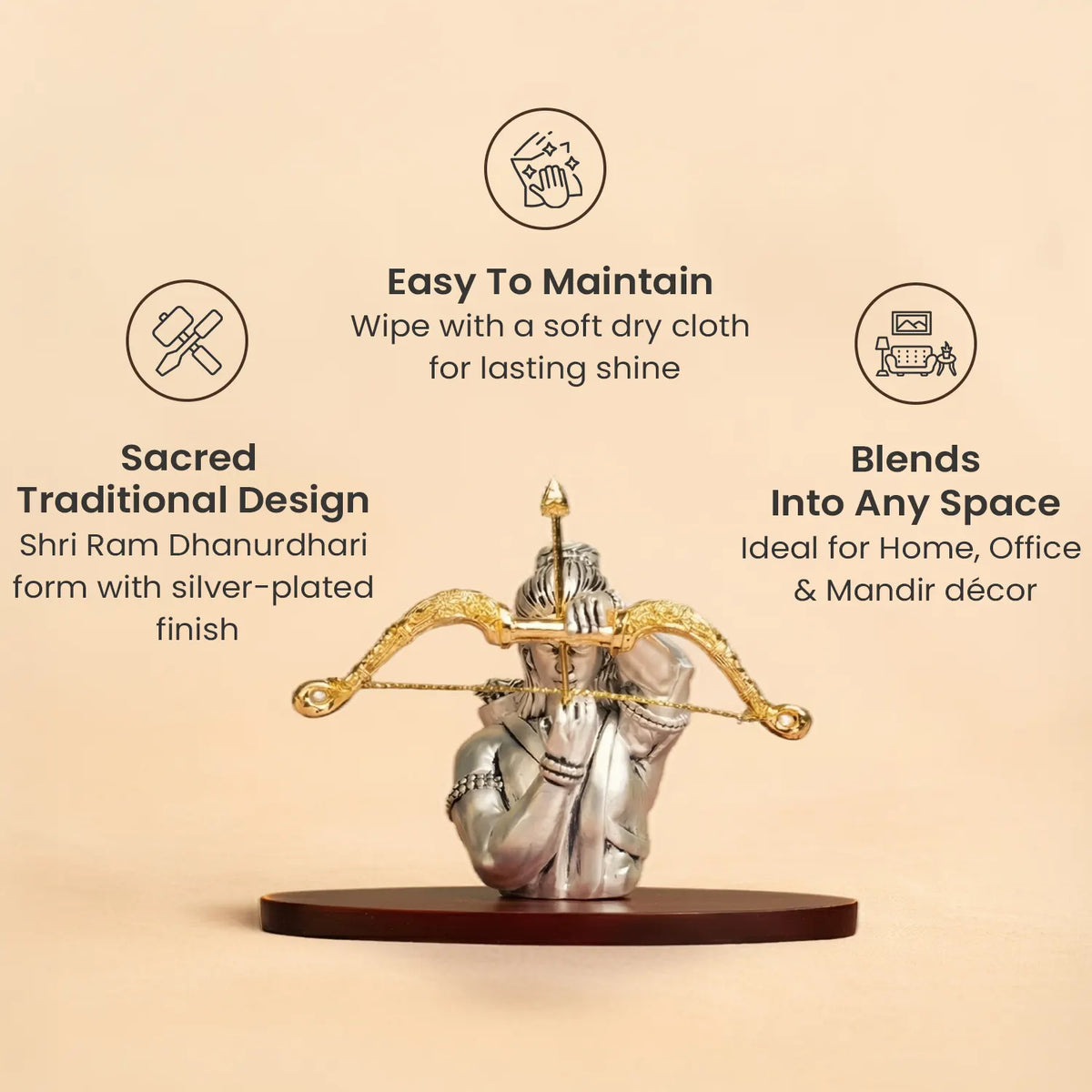 999 Silver Plated Shri Ram Dhanurdhari Idol | VastuKosha by Acharya Anuj