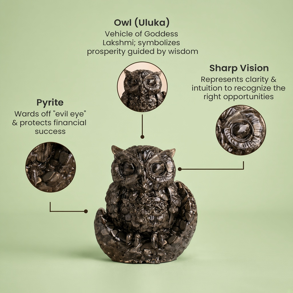 Rishikesh  Siddh Pyrite Owl | VastuKosha by Acharya Anuj