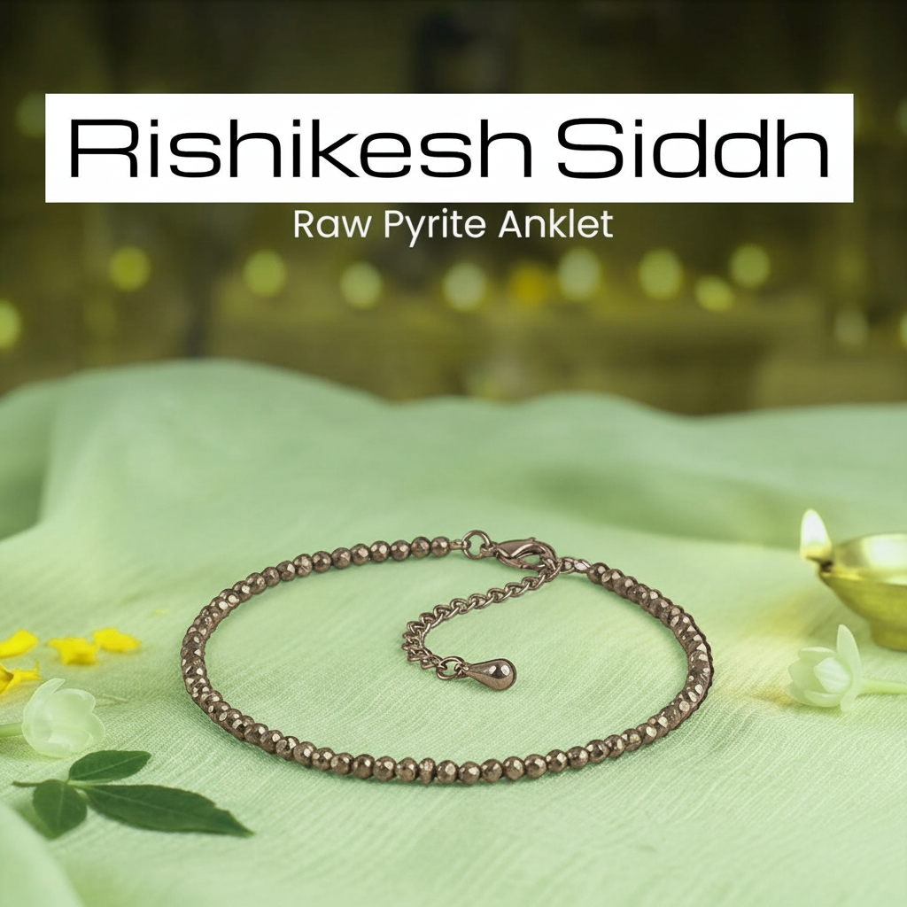 Rishikesh Siddh Raw Pyrite Anklet | VastuKosha by Acharya Anuj