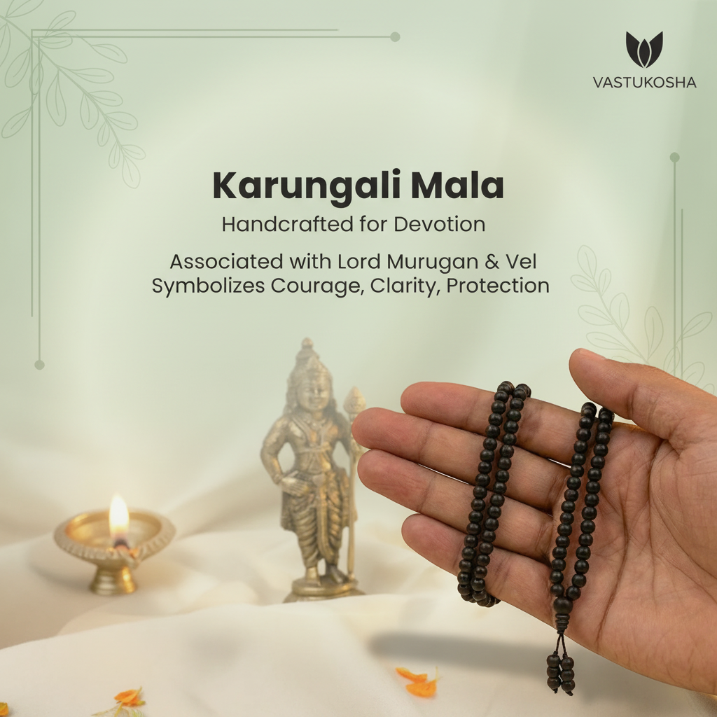 Rameshwaram Siddh Karthik Karungali Malai 6mm Stretchable - 108+1 Beads (Original Ebony Wood) | VastuKosha by Acharya Anuj