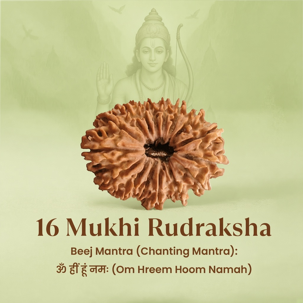 Rameshwaram Siddh Nepal Origin 16 Mukhi Rudraksha - 17mm to 22mm | VastuKosha by Acharya Anuj